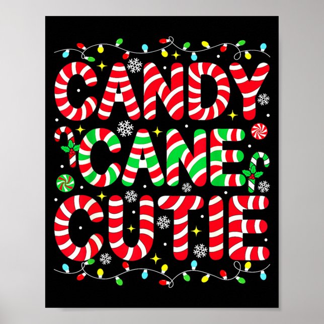 Funny Christmas Candy Cane Lover Crew Xmas Candy C Poster (Framsidan)
