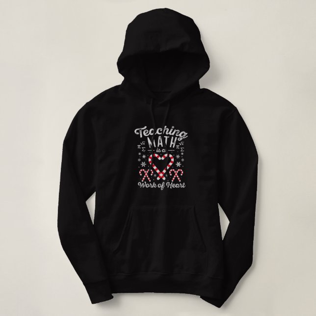 Funny Christmas Candy Cane Work of Heart Math Teac T Shirt (Design framsida)