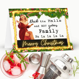 Funny Christmas Card Best Friend "Deck The Halls" Tack Kort
