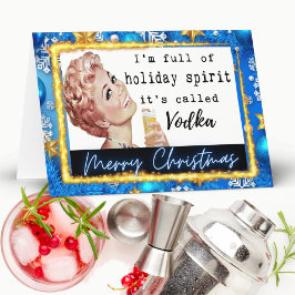 Funny Christmas Card Best Friend "Holiday Spirit"  Tack Kort