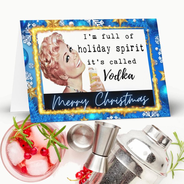 Funny Christmas Card Best Friend "Holiday Spirit"  Tack Kort (Skapare uppladdad)