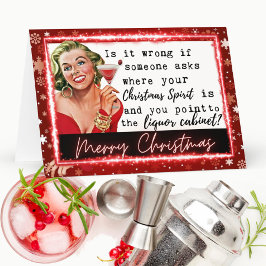 Funny Christmas Card Best Friend "Liquor Cabinet" Tack Kort