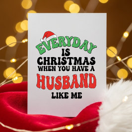 Funny Christmas Card for Husband Julkort