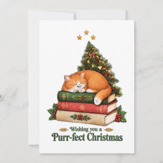 Funny Christmas Card - Purr-fect Christmas - Cute Julkort