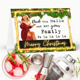 Funny Christmas Card Retro Best Friend "Deck" Kort