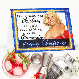 Funny Christmas Card Retro Best Friend Diamonds Kort