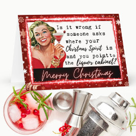 Funny Christmas Card Retro Best Friend Liquor Kort