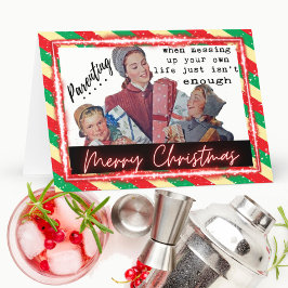 Funny Christmas Card Retro Best Friend "Parenting" Kort