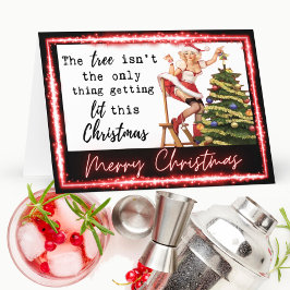 Funny Christmas Card Retro Best Friend "Tree Lit" Kort
