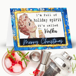 Funny Christmas Card Retro Best Friend "Vodka" Kort