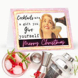 Funny Christmas Card Retro Best Friend "Yourself" Kort