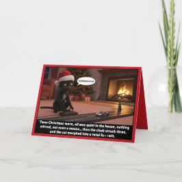 Funny Christmas cat card Kort