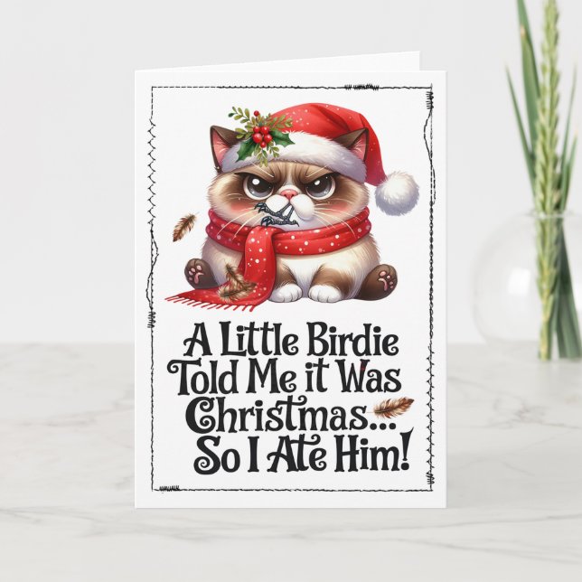 Funny Christmas Cat Dark Humor Kort (Framsida)
