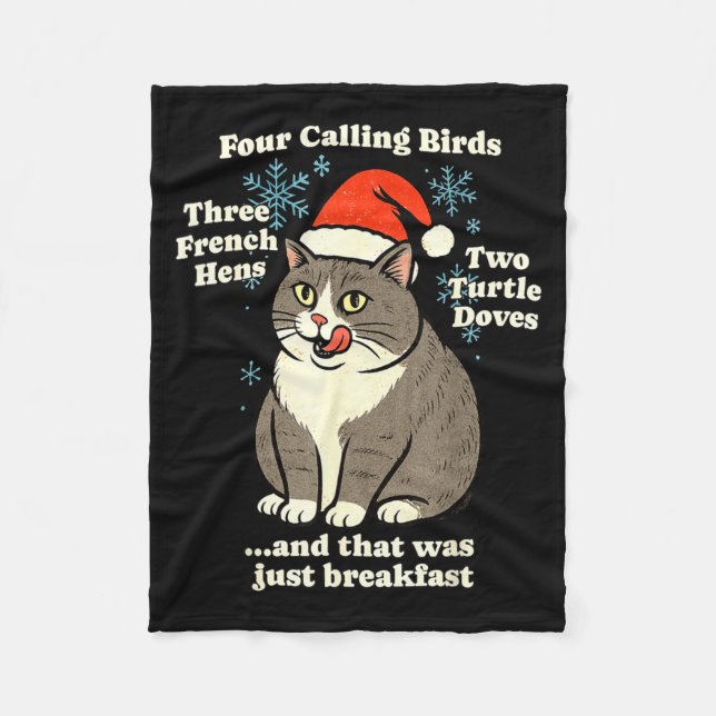 Funny Christmas Cat Meme Caroling Holiday Santa Ha Fleecefilt (Framsidan)