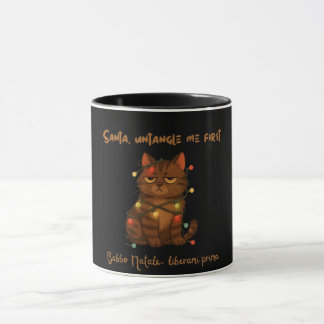 Funny Christmas Cat Mug – Santa Untangle Me First Mugg