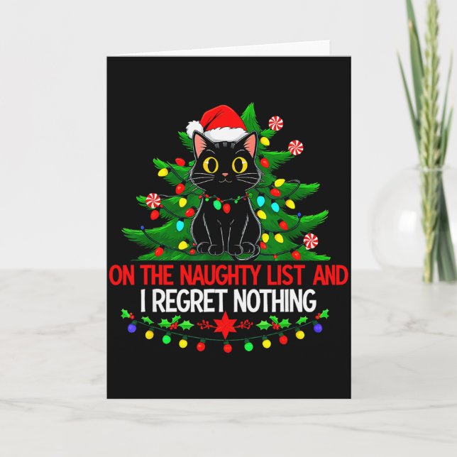 Funny Christmas Cat On The Naughty List I Regret N Kort (Framsida)