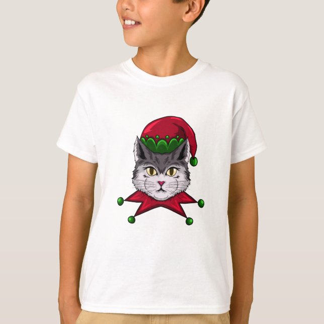 Funny christmas cat T-Shirt (Framsida)