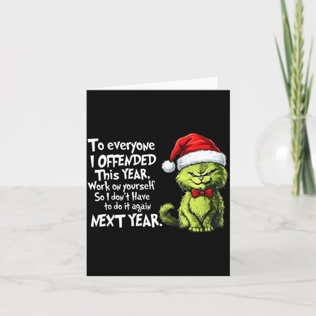 Funny Christmas Cat To Everyone I Offended This Ye Kort (Framsida)