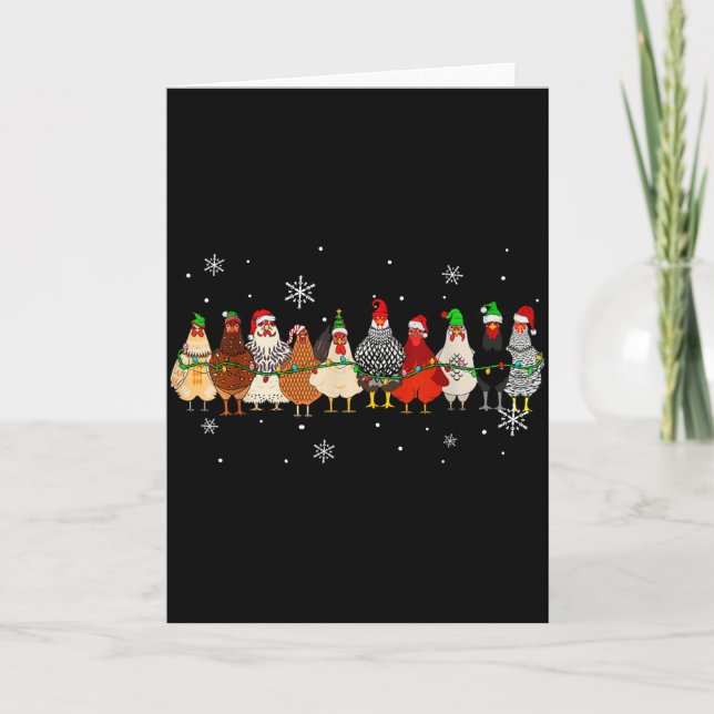 Funny Christmas Chickens Xmas Chicken Farm Animals Kort (Framsida)