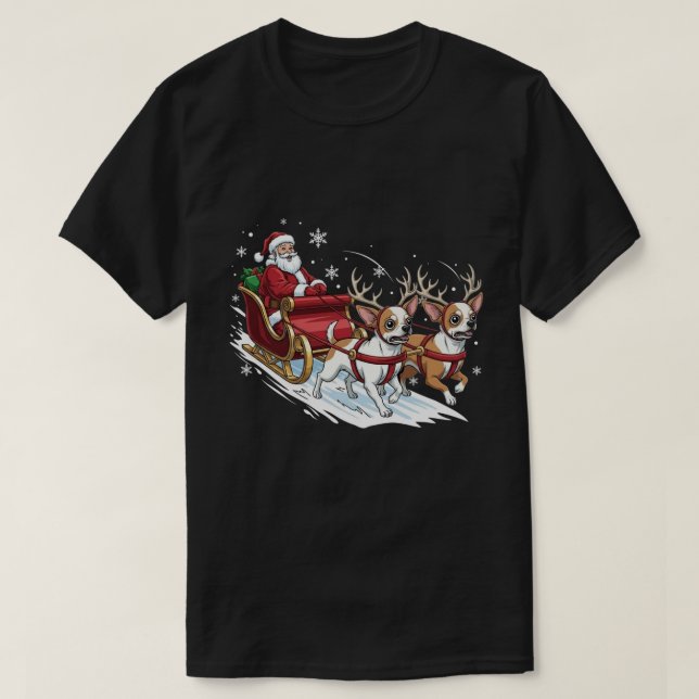 Funny Christmas Chihuahua Dogs Lover Xmas T Shirt (Design framsida)