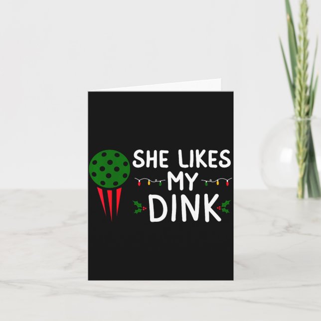 Funny Christmas Ckleball She Likes My Drink Outfit Kort (Framsida)