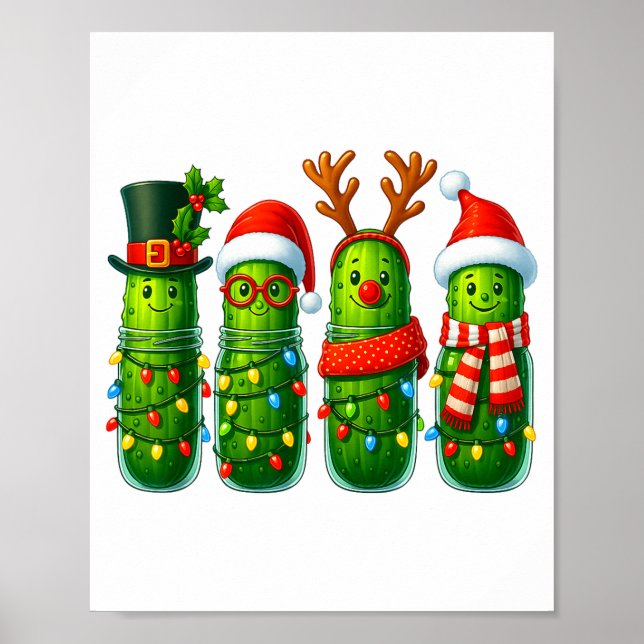 Funny Christmas Ckles With Santa Hats And Lights  Poster (Framsidan)