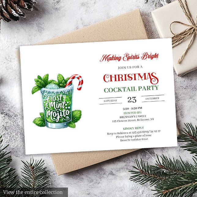 Funny Christmas Cocktails Party festive invite Inbjudningar (Funny Christmas Cocktails Party festive invite)