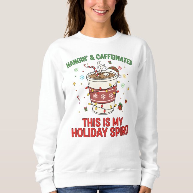 Funny Christmas Coffee Lover Pullover" Holiday  T Shirt (Framsida)