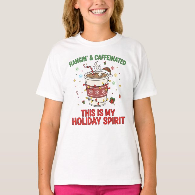Funny Christmas Coffee Lover Tee" Holiday T Shirt (Framsida)