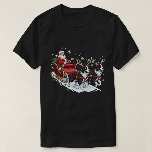 Funny Christmas Collie Dogs Lover Xmas T Shirt (Design framsida)
