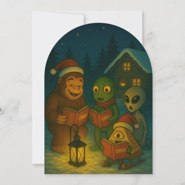 Funny Christmas Conspiracy Holiday Card Julkort (Framsida)