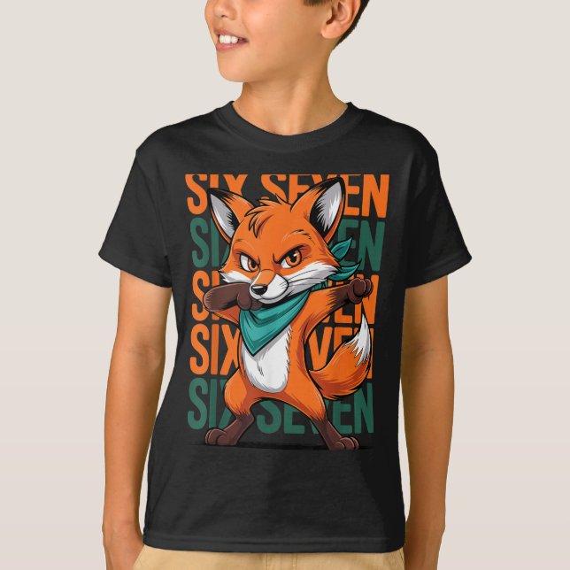 Funny Christmas Cool Fox Dabbing Xmas Dab Six Seve T Shirt (Framsida)
