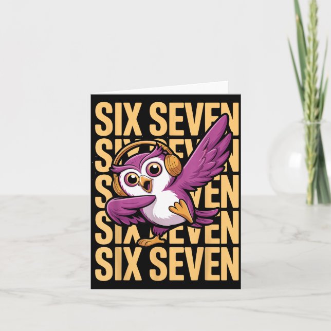 Funny Christmas Cool Owl Dabbing Xmas Dab Six Seve Kort (Framsida)