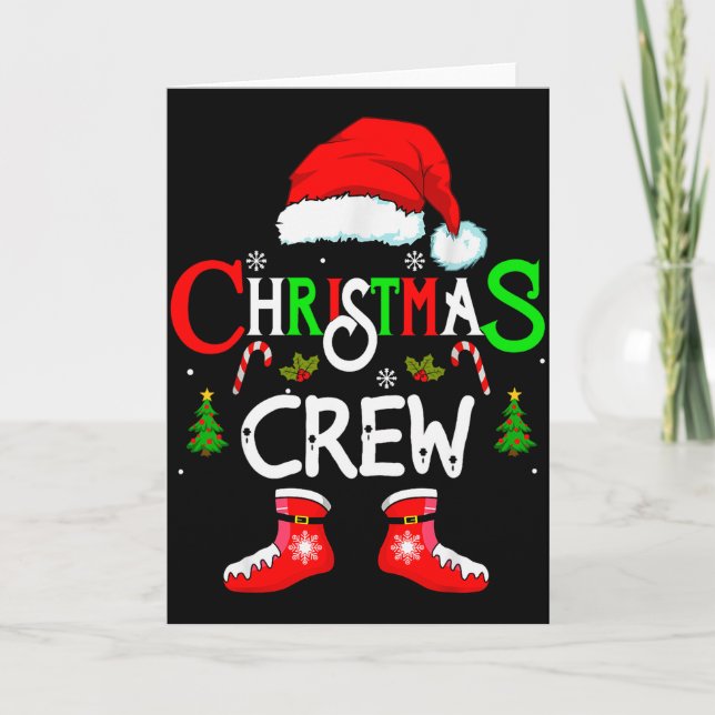Funny Christmas Crew Xmas Squad Santa Family Pajam Kort (Framsida)