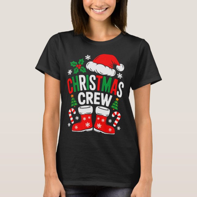 Funny Christmas Crew Xmas Squad Santa Family Pajam T Shirt (Framsida)