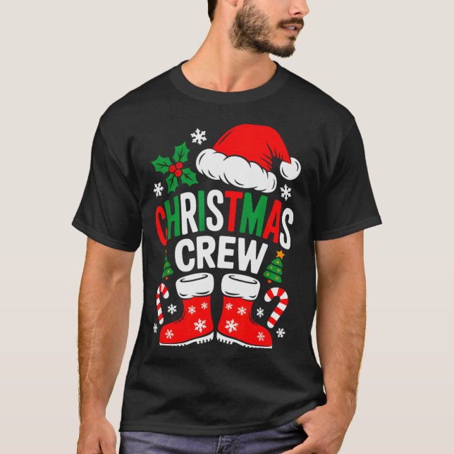 Funny Christmas Crew Xmas Squad Santa Family Pajam T Shirt (Framsida)