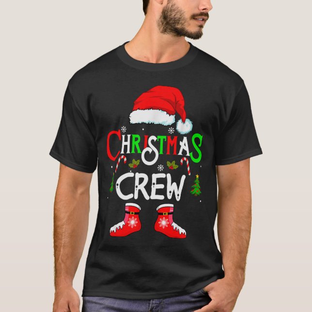 Funny Christmas Crew Xmas Squad Santa Family Pajam T Shirt (Framsida)