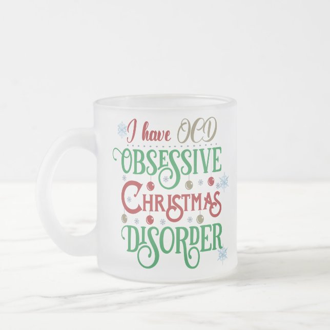 Funny Christmas Cup with Merry Christmas Message Frostad Glasmugg (Vänster)