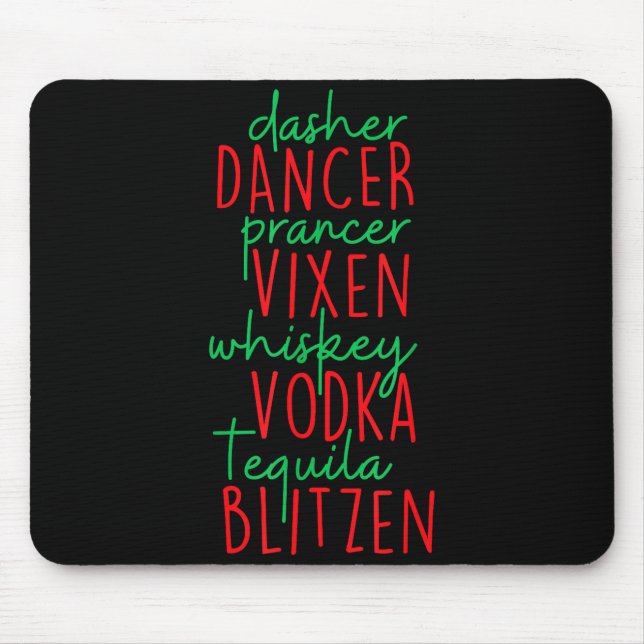 Funny Christmas Dasher Dancer Prancer Vixen Whiske Musmatta (Framsidan)
