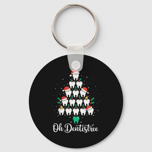 Funny Christmas Dentist Xmas Dental Oh Dentistree  Nyckelring (Framsida)