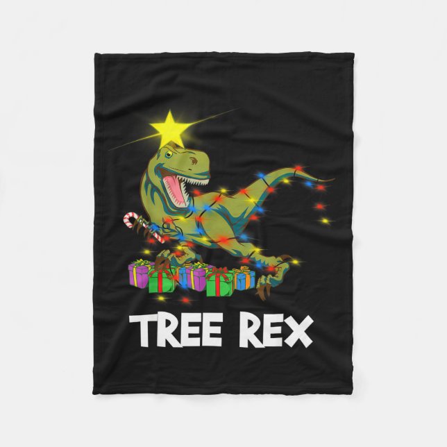 Funny Christmas Dinosaur Tree Rex Men Women Kids G Fleecefilt (Framsidan)
