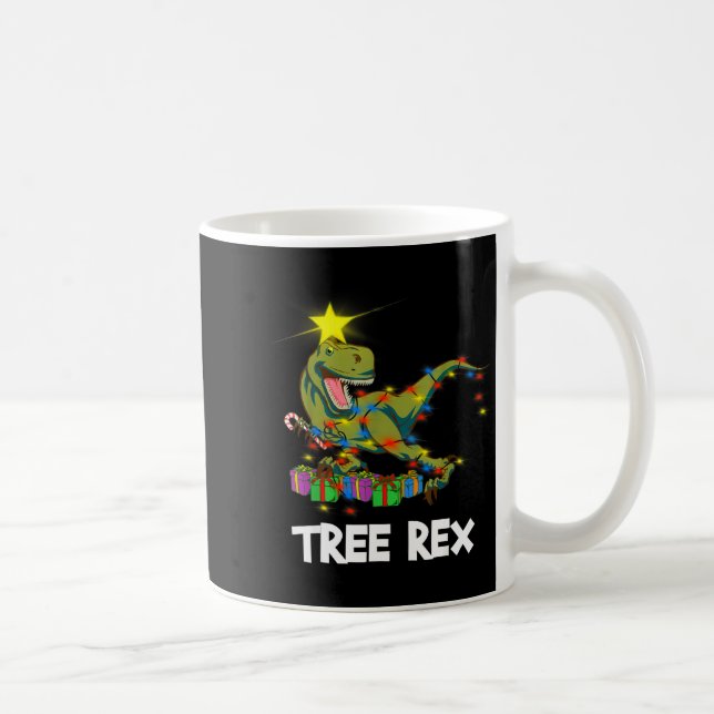 Funny Christmas Dinosaur Tree Rex Men Women Kids G Kaffemugg (Höger)