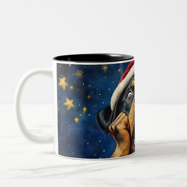 Funny Christmas dog Mugs | Merry Christmas Mug Två-Tonad Mugg (Vänster)