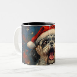 Funny Christmas dog Mugs | Merry Christmas Mug Två-Tonad Mugg