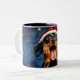 Funny Christmas dog Mugs | Merry Christmas Mug Två-Tonad Mugg