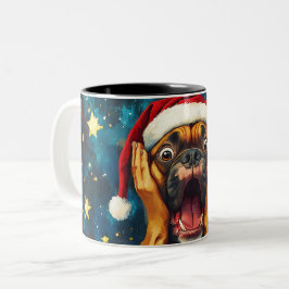 Funny Christmas dog Mugs | Merry Christmas Mug Två-Tonad Mugg