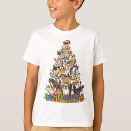 Funny Christmas Dog Tree Design T Shirt