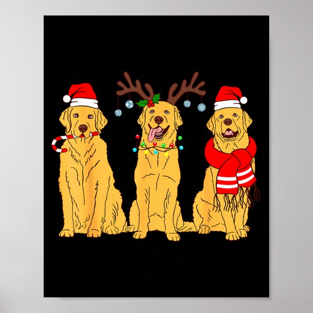 Funny Christmas Dogs Design Dog Christmas Wearing  Poster (Framsidan)