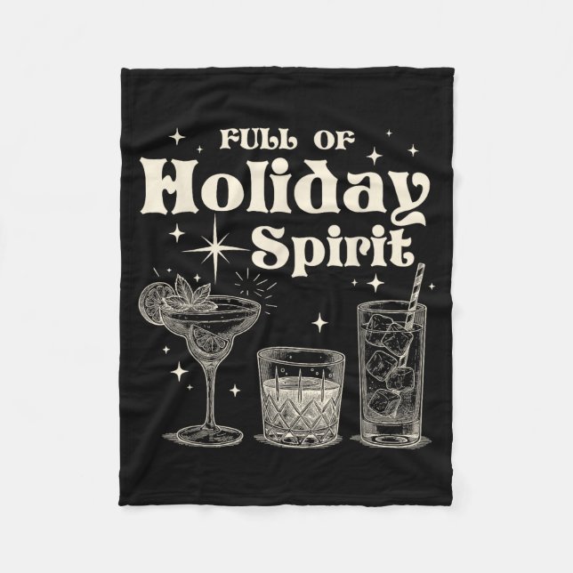 Funny Christmas Drinking Full Of Holiday Srit  Fleecefilt (Framsidan)