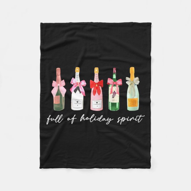 Funny Christmas Drinks Tail Champagne Holiday Srit Fleecefilt (Framsidan)